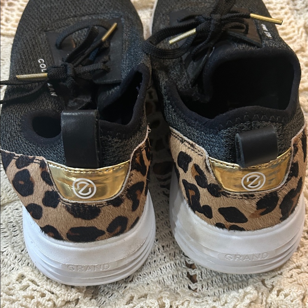 Cole Haan Black and Leopard Print Sneakers. Size 11 - Picture 2 of 6